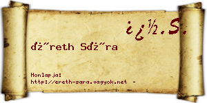 Éreth Sára névjegykártya