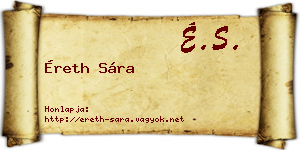 Éreth Sára névjegykártya